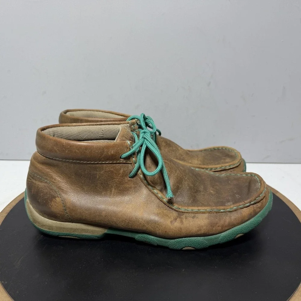 Twisted X Shoes Mens Size 10 Brown Leather Moc Toe Driving Comfort WDM0020